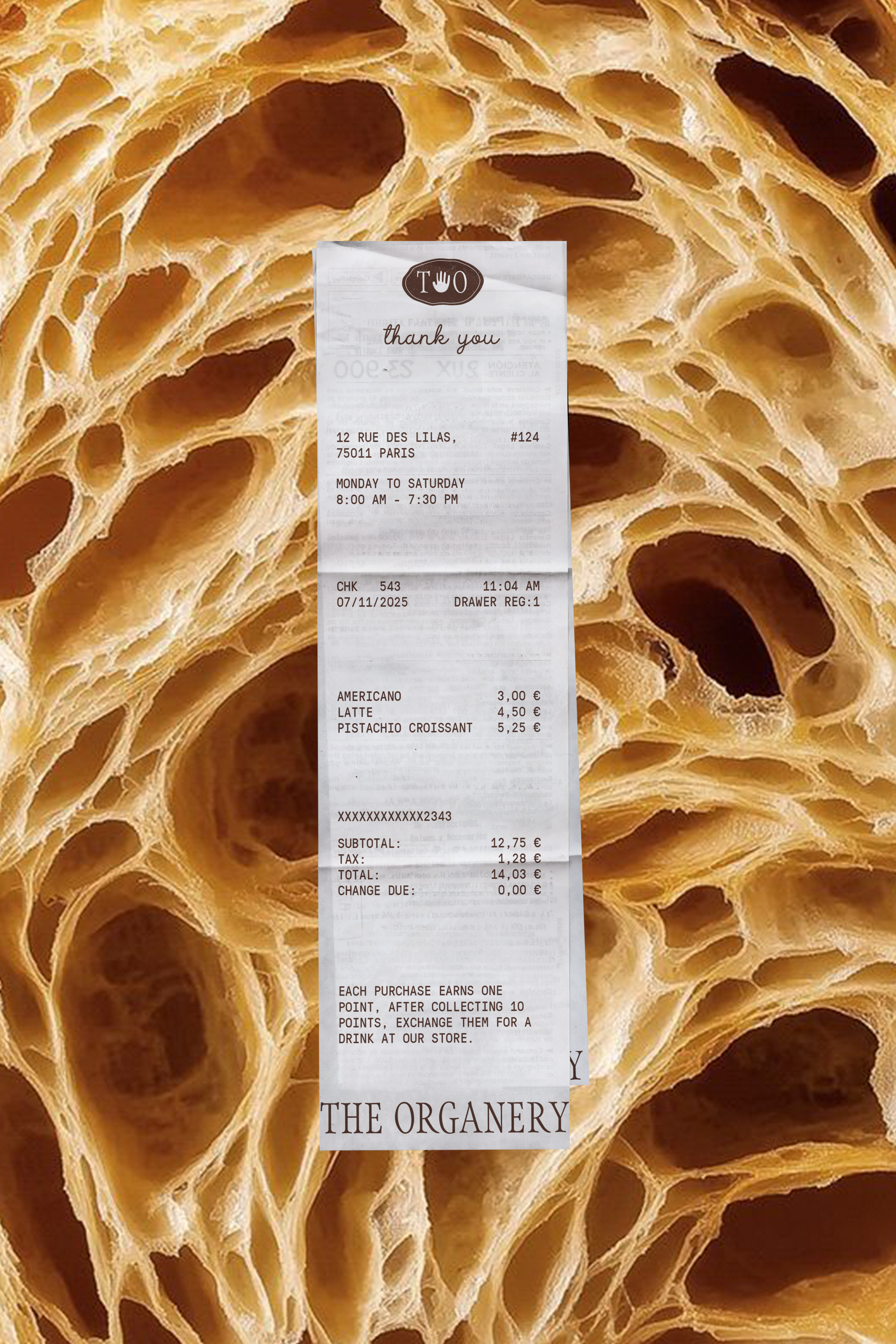 Stack of coffee packaging in warm light